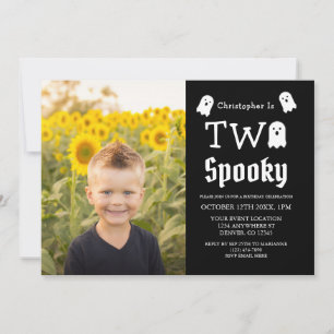 Invitation Deux Éffrayants Fantôme d'Halloween 2e anniversair