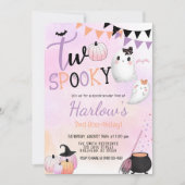 Invitation Deux Éffrayants Ghost Pastel Pink Halloween Annive (Devant)