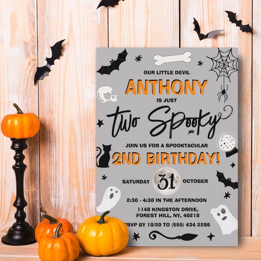 Invitation Deux Éffrayants ! Halloween 2e anniversaire