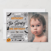 Invitation Deux Éffrayants ! Halloween 2ème anniversaire Phot (Devant)