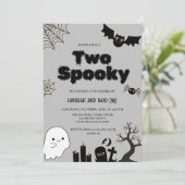 Invitation Deux Éffrayants Halloween Deuxième fête (Debout devant)