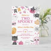 Invitation Deux Éffrayants Halloween mignonne Fête d'Annivers (Debout devant)