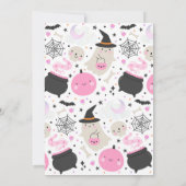 Invitation Deux Éffrayants Halloween Pink Ghost 2ème fête d'a (Dos)