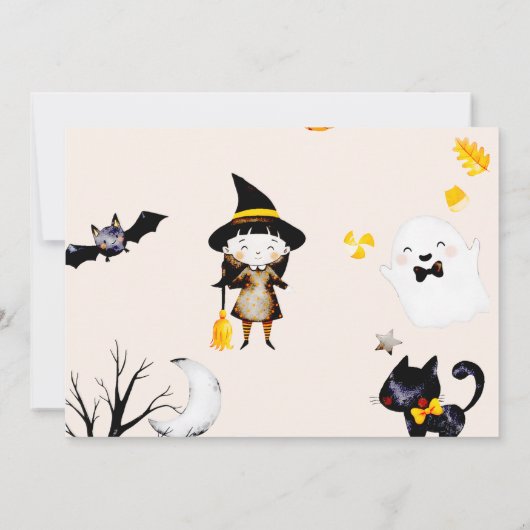 Invitation Deux Éffrayants mignons Halloween 2e anniversaire (Dos)