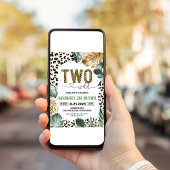 Invitation Deux Empreintes de léopard sauvages Jungle Anniver