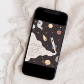 Invitation Deux enfants de la lune dans l'espace extra-atmosp