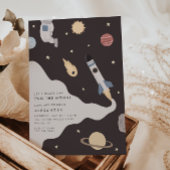 Invitation Deux enfants de la lune dans l'espace extra-atmosp