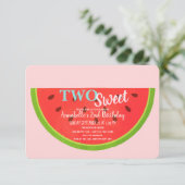 Invitation Deux enfants de pastèque douce deuxième anniversai (Debout devant)