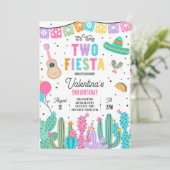 Invitation Deux Esta Mexicaine Fiesta 2e fête d'anniversaire (Debout devant)