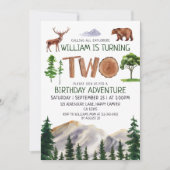 Invitation Deux Explorer Adventure Boys 2e anniversaire (Devant)
