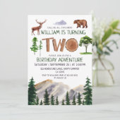 Invitation Deux Explorer Adventure Boys 2e anniversaire (Debout devant)