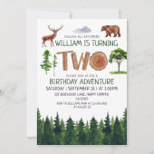 Invitation Deux Explorer Adventure Boys 2e anniversaire (Devant)