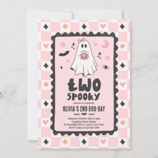 Invitation Deux fantômes de filles effrayantes d'Halloween po