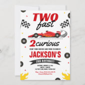 Invitation Deux Fast 2 Curieux Race Car 2e Anniversaire (Devant)