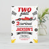 Invitation Deux Fast 2 Curieux Race Car 2e Anniversaire (Debout devant)