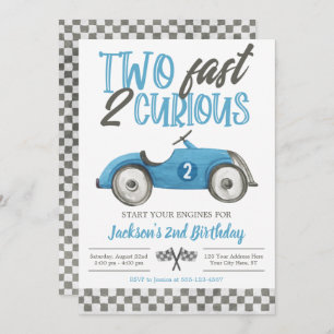 Invitation Deux Fast 2 Curious Birthday Invitation, Boy Racin