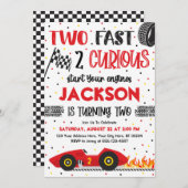 Invitation Deux Fast 2 Curious Birthday Invitation, Boy Racin (Devant / Derrière)