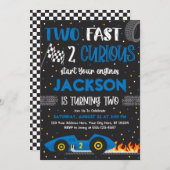 Invitation Deux Fast 2 Curious Birthday Invitation, Boy Racin (Devant / Derrière)