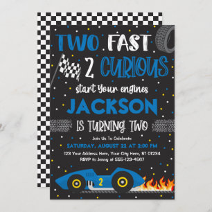 Invitation Deux Fast 2 Curious Birthday Invitation, Boy Racin