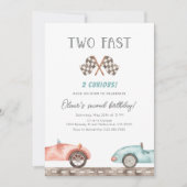 Invitation Deux Fast 2 Curious Racing 2e fête d'anniversaire (Devant)