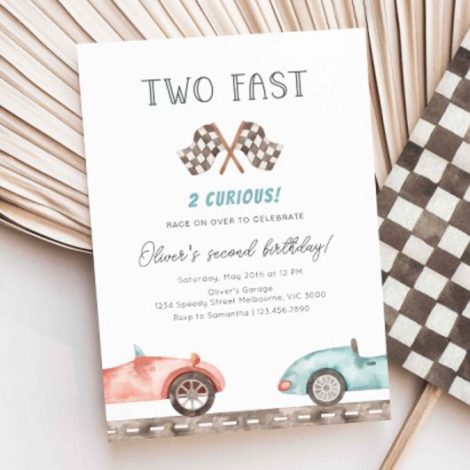 Invitation Deux Fast 2 Curious Racing 2e fête d'anniversaire