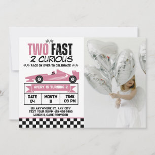 Invitation Deux Fast 2 Curious Voiture Vintage Girl Anniversa