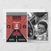 Invitation Deux Fast 2nd Birthday Boy Racing Formula Photo Ca (Devant)