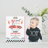 Invitation Deux Fast Birday Party Race Car 2e Anniversaire In (Debout devant)