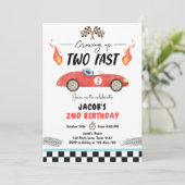 Invitation Deux Fast Birday Party Race Car 2e Anniversaire In (Debout devant)