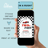 Invitation Deux Fast Boy 2e voiture Red Racing Anniversaire