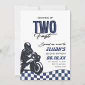 Invitation Deux Fast Boys Motorcross Dirt Bike Anniversaire (Devant)