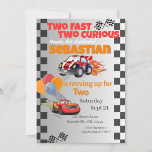 Invitation Deux Fast Deux Curieux Voiture De Course Invitatio