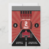 Invitation Deux Fast Deuxième Anniversaire Thème Boy Racing F (Devant)