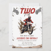Invitation Deux Fast Dirt Bike Adventure 2e fête d'anniversai (Devant)