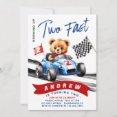 Invitation Deux Fast Race Car 2e Anniversaire (Devant)
