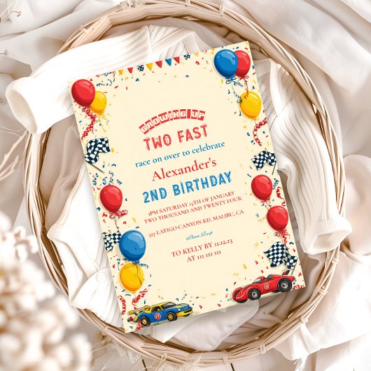 Invitation Deux Fast Race Car 2e Anniversaire