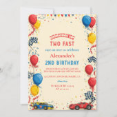 Invitation Deux Fast Race Car 2e Anniversaire (Devant)
