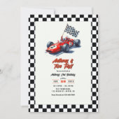 Invitation Deux Fast Race Car 2e fête d'anniversaire (Devant)