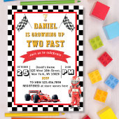 Invitation Deux Fast Race Car 2e fête d'anniversaire