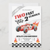 Invitation Deux Fast Race Car 2nd Birthday 2nd Racing Boy (Devant)