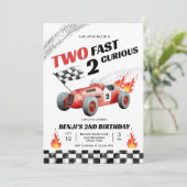 Invitation Deux Fast Race Car 2nd Birthday 2nd Racing Boy (Debout devant)