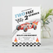 Invitation Deux Fast Race Car 2nd Birthday Racing (Debout devant)