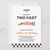 Invitation Deux Fast Race Car 2nd Boy's Birthday Party (Devant)
