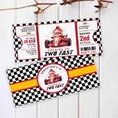 Invitation Deux Fast Race Car Billet Pass Deuxième Anniversai