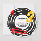 Invitation Deux Fast Race Car Boy 2e fête d'anniversaire (Devant)