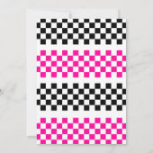 Invitation Deux Fast Race Car filles 2e Anniversaire fête ros (Dos)