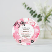 Invitation Deux Fast Race Car girls 2e Anniversaire Party Inv (Debout devant)