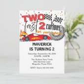 Invitation Deux Fast Race Car Red Anniversaire (Debout devant)