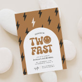 Invitation Deux Fast Retro Happy Face 2e anniversaire