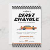 Invitation Deux Fast Two Handle Boy 2e fête d'anniversaire (Devant)
